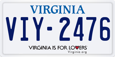 VA license plate VIY2476