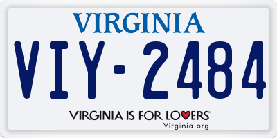 VA license plate VIY2484
