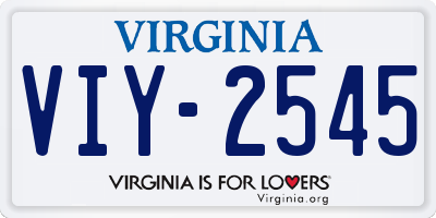 VA license plate VIY2545