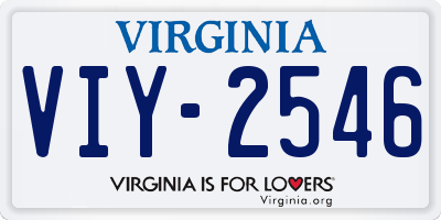 VA license plate VIY2546