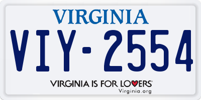 VA license plate VIY2554