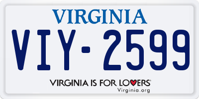 VA license plate VIY2599