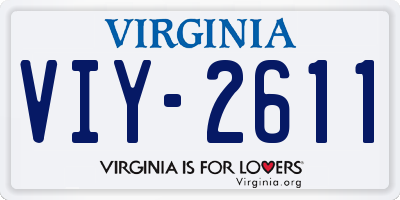 VA license plate VIY2611