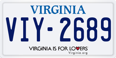VA license plate VIY2689