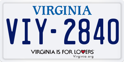 VA license plate VIY2840