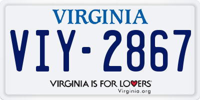 VA license plate VIY2867