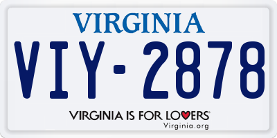 VA license plate VIY2878
