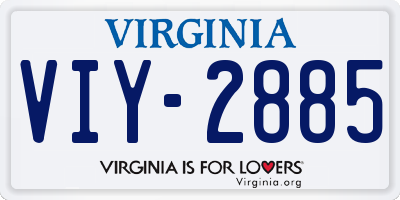 VA license plate VIY2885