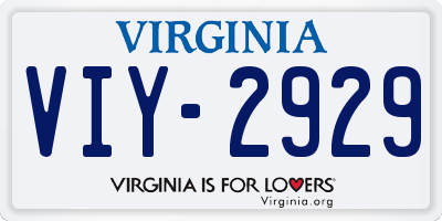 VA license plate VIY2929