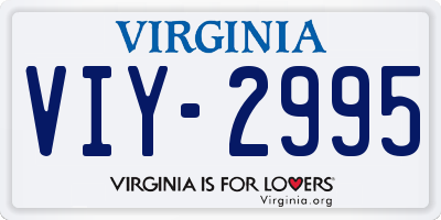 VA license plate VIY2995