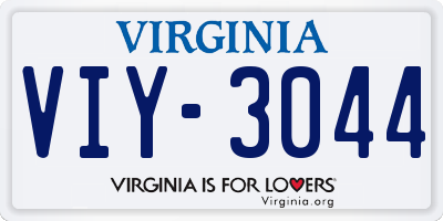 VA license plate VIY3044