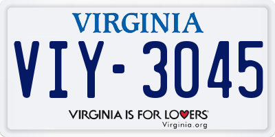VA license plate VIY3045
