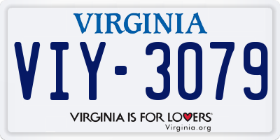 VA license plate VIY3079