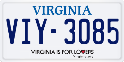 VA license plate VIY3085