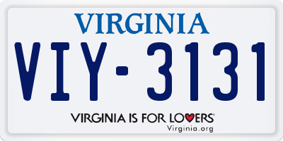 VA license plate VIY3131