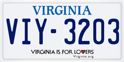 VA license plate VIY3203