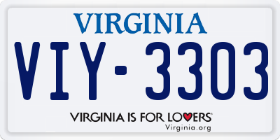 VA license plate VIY3303