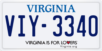 VA license plate VIY3340