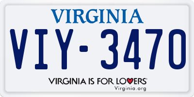 VA license plate VIY3470