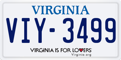 VA license plate VIY3499