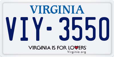 VA license plate VIY3550