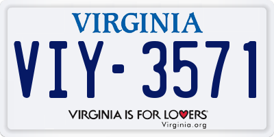 VA license plate VIY3571
