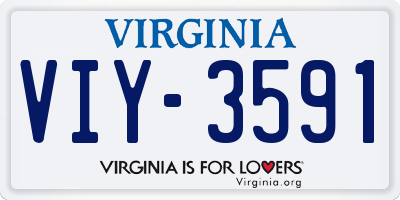 VA license plate VIY3591