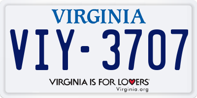 VA license plate VIY3707
