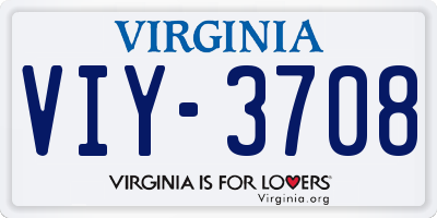 VA license plate VIY3708