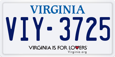 VA license plate VIY3725