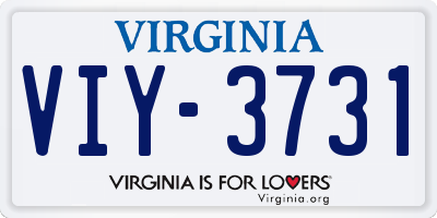 VA license plate VIY3731