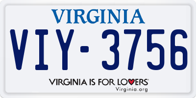 VA license plate VIY3756