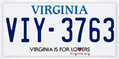 VA license plate VIY3763