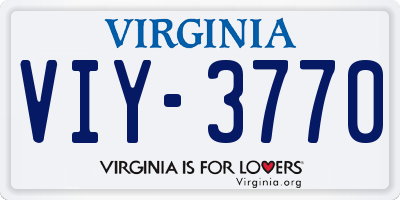 VA license plate VIY3770