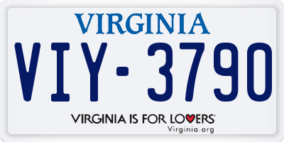 VA license plate VIY3790