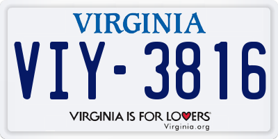 VA license plate VIY3816