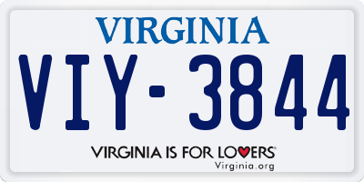 VA license plate VIY3844