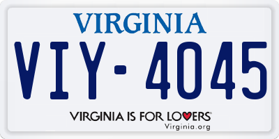 VA license plate VIY4045