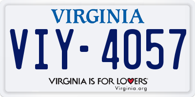 VA license plate VIY4057
