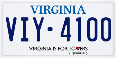 VA license plate VIY4100