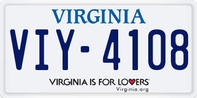 VA license plate VIY4108