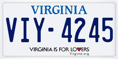 VA license plate VIY4245
