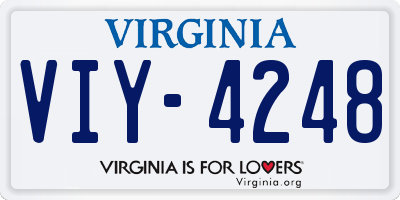VA license plate VIY4248