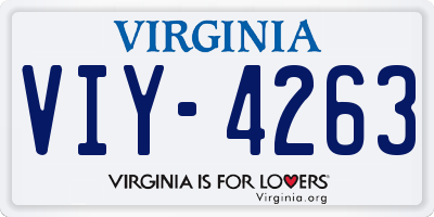 VA license plate VIY4263