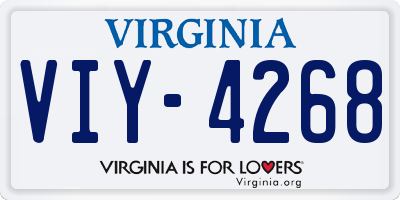 VA license plate VIY4268