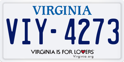 VA license plate VIY4273