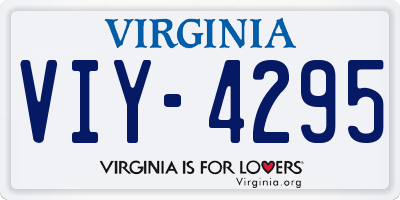VA license plate VIY4295