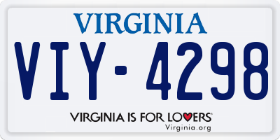 VA license plate VIY4298