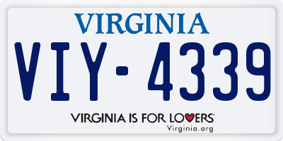 VA license plate VIY4339