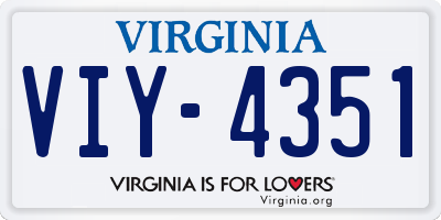 VA license plate VIY4351